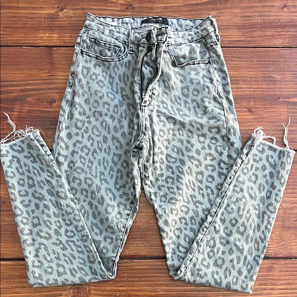 Joe's Jeans Gray Leopard Print Ankle Jeans